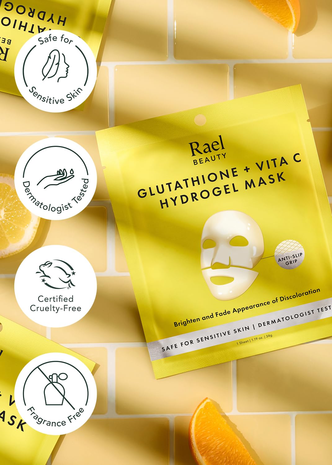 Rael Facial Mask with a soothing background