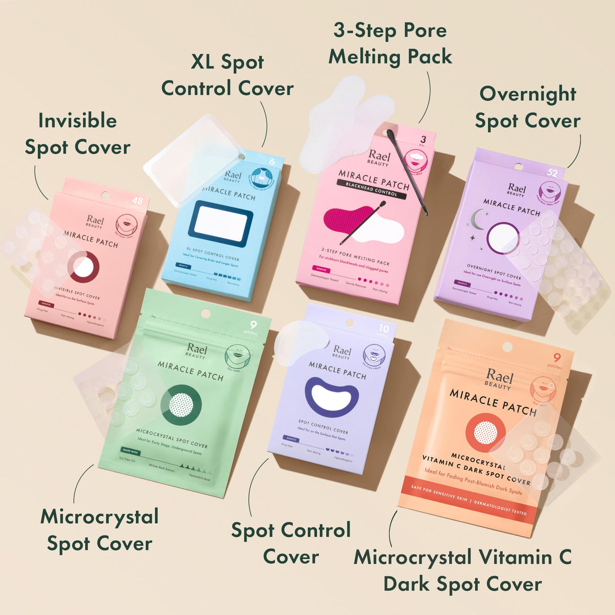 Rael Hydrocolloid Acne Pimple Patches in use during the day
