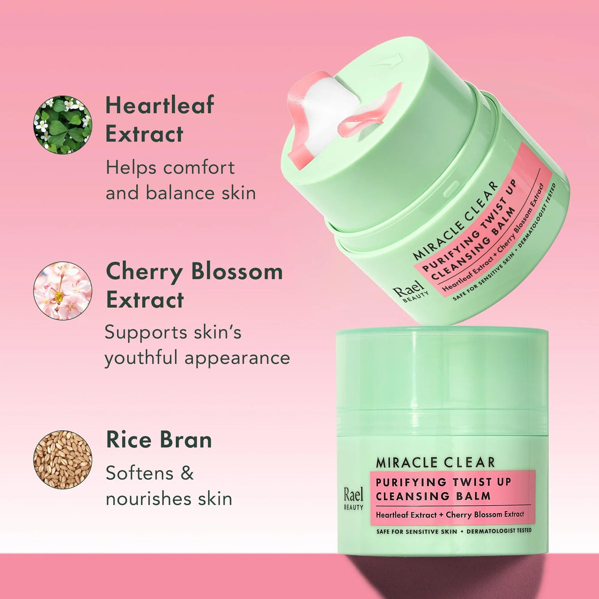 Rael Miracle Clear Facial Cleanser in a bathroom setting
