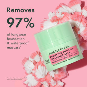 Rael Miracle Clear Facial Cleanser with ingredients on display