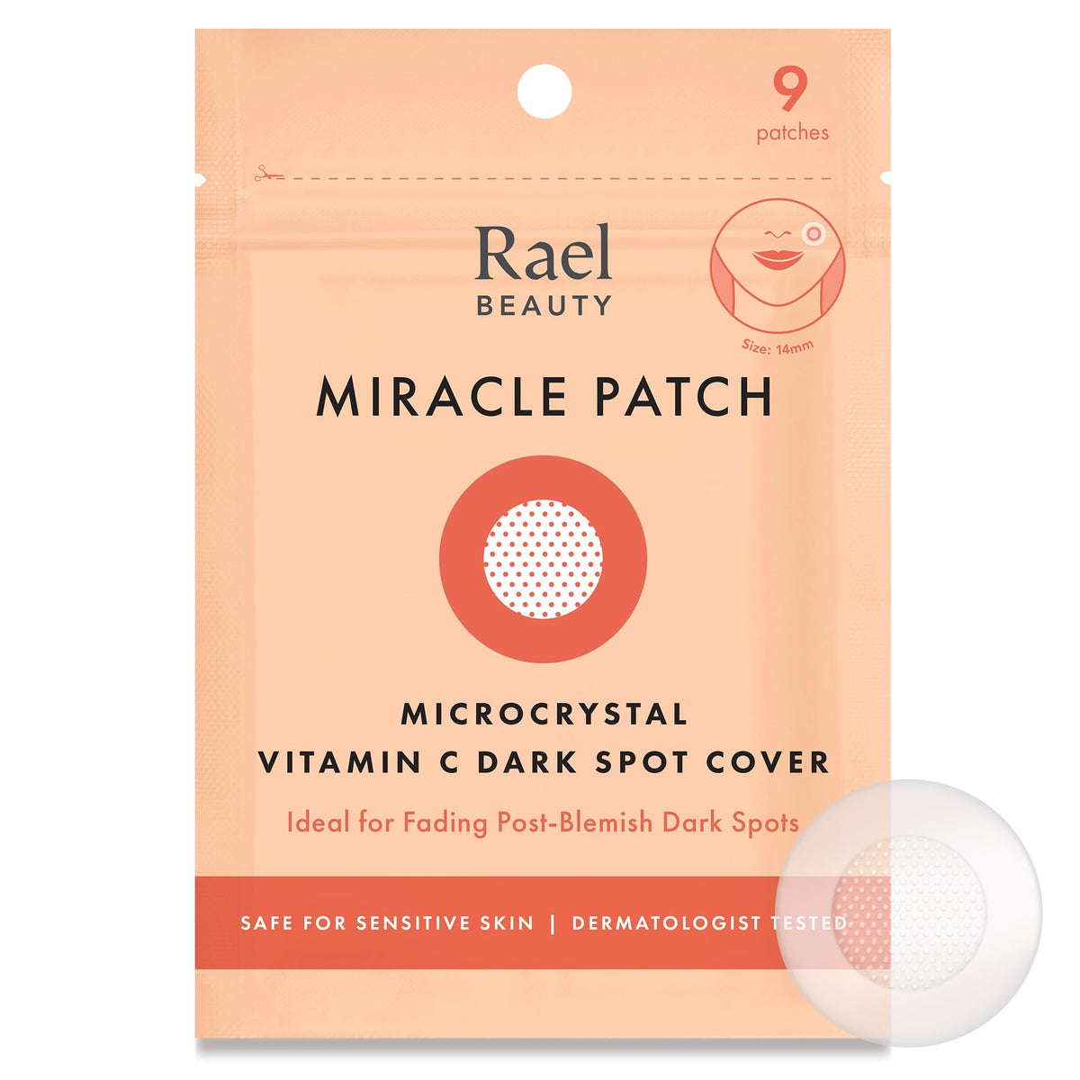 Rael Miracle Microcrystal Vitamin C Dark Spot Cover Pimple Patches front view
