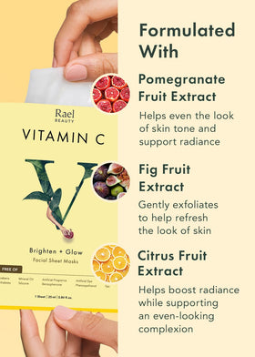 Rael Vitamin C mask with a bright and fresh aesthetic