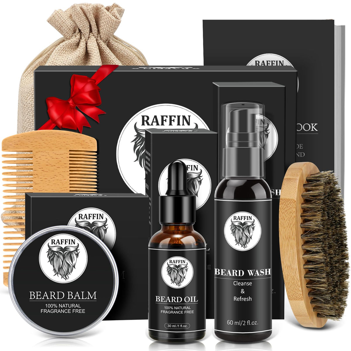 RAFFIN Beard Kit front view with all included products