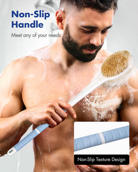 Rafow Back Scrubber Body Shower Brush side view highlighting its length