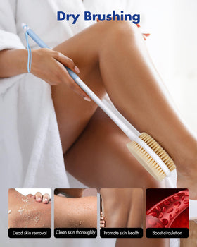 Rafow Back Scrubber Body Shower Brush with hanging rope for storage