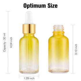 Rainbow glass dropper bottles set with labels