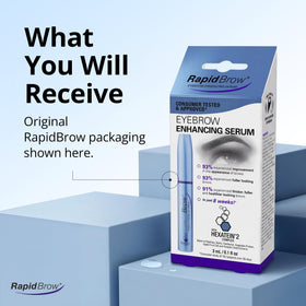 RapidBrow Eyebrow Serum 3mL bottle with brush
