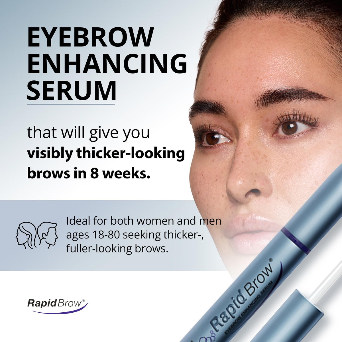 RapidBrow Eyebrow Serum applicator brush close-up