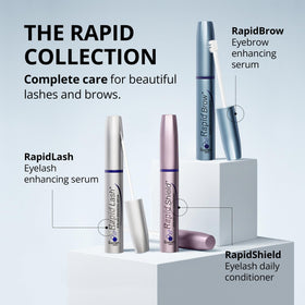 RapidBrow Eyebrow Serum on a vanity