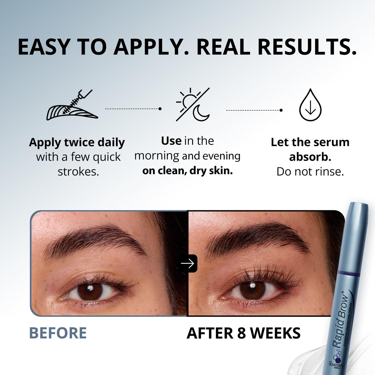 RapidBrow Eyebrow Serum packaging side view