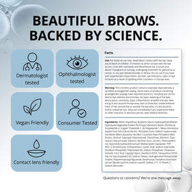RapidBrow Eyebrow Serum with ingredients list