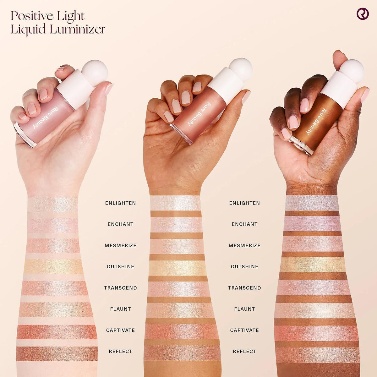 Rare Beauty Positive Light Liquid Luminizer Enchant in lifestyle setting
