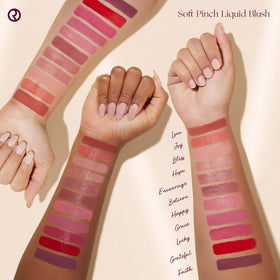 Rare Beauty Soft Pinch Liquid Blush Grateful swatch on skin