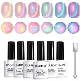 RARJSM Aurora Cat Eye Gel Nail Polish Set 6pcs in packaging