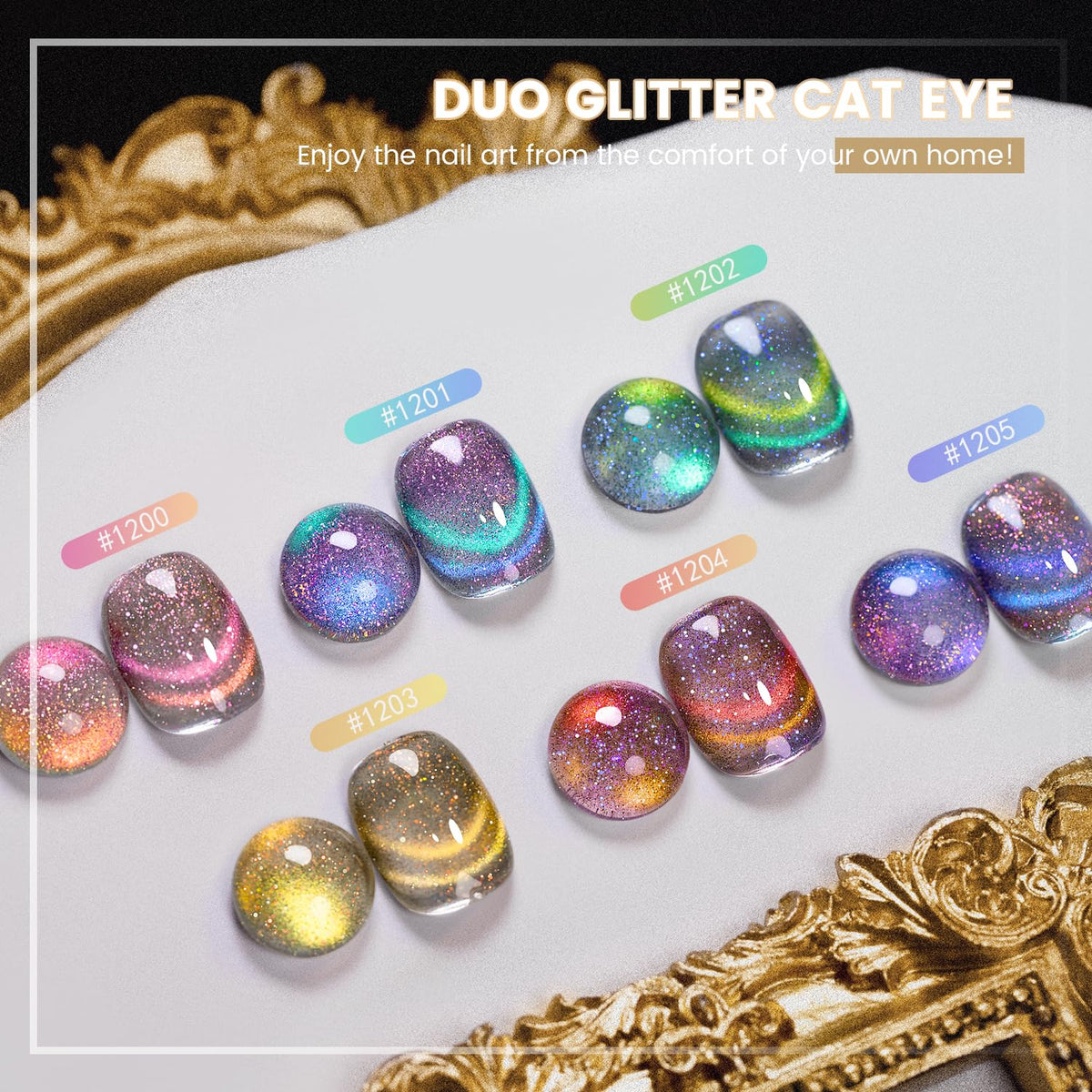 RARJSM Chameleon Cat Eye Gel Nail Polish application on nails
