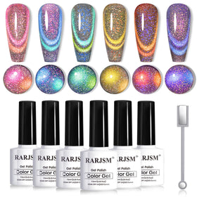 RARJSM Chameleon Cat Eye Gel Nail Polish Set 6 bottles in packaging