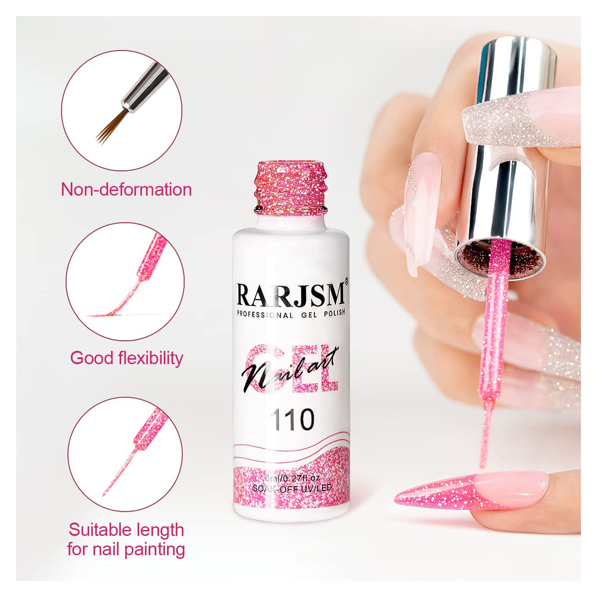 RARJSM Gel Liner polish bottles with thin brush