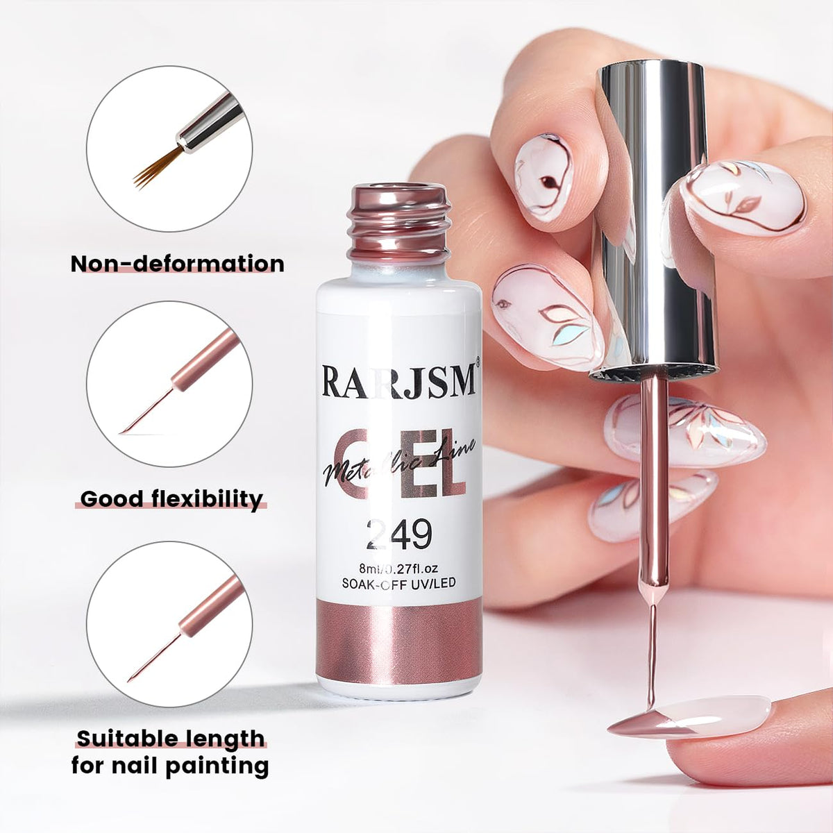 RARJSM Metallic Chrome Gel Liner in silver shade
