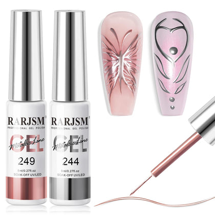 RARJSM Metallic Chrome Gel Liner Nail Art 8ml bottle front view