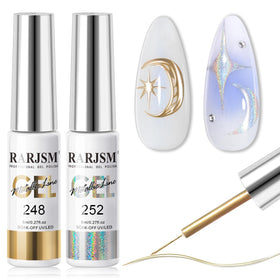 RARJSM Metallic Chrome Gel Liner Set front view with bottles