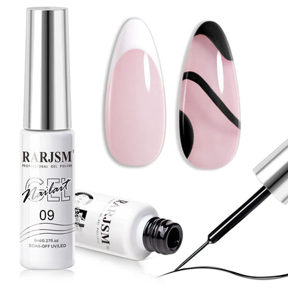 RARJSM Nail Art Gel Set 2Pcs black and white bottles front view