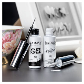 RARJSM Nail Art Gel Set 2Pcs black bottle with thin brush