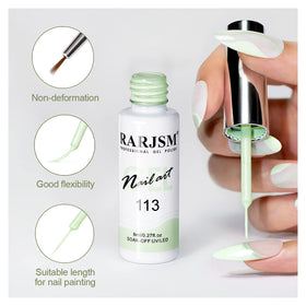 RARJSM Nail Art Liner Gel Polish pastel green application