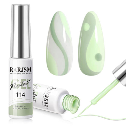 RARJSM Nail Art Liner Gel Polish pastel green front view