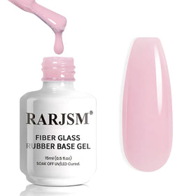 RARJSM Nude Amber Glass Rubber Base Gel Nail Polish 15ml front view