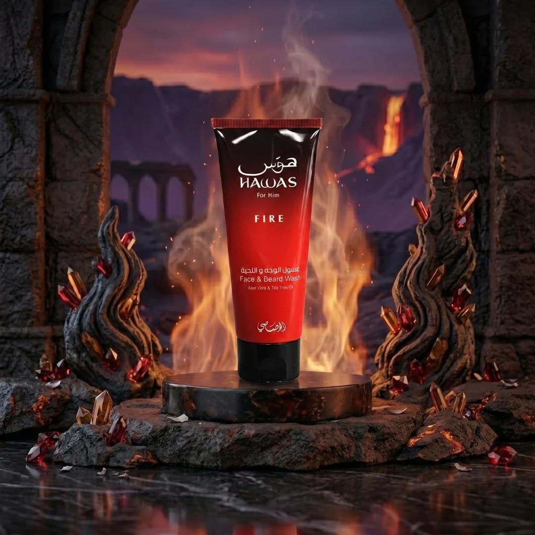 RASASI Hawas Fire Eau de Parfum spray in lifestyle setting