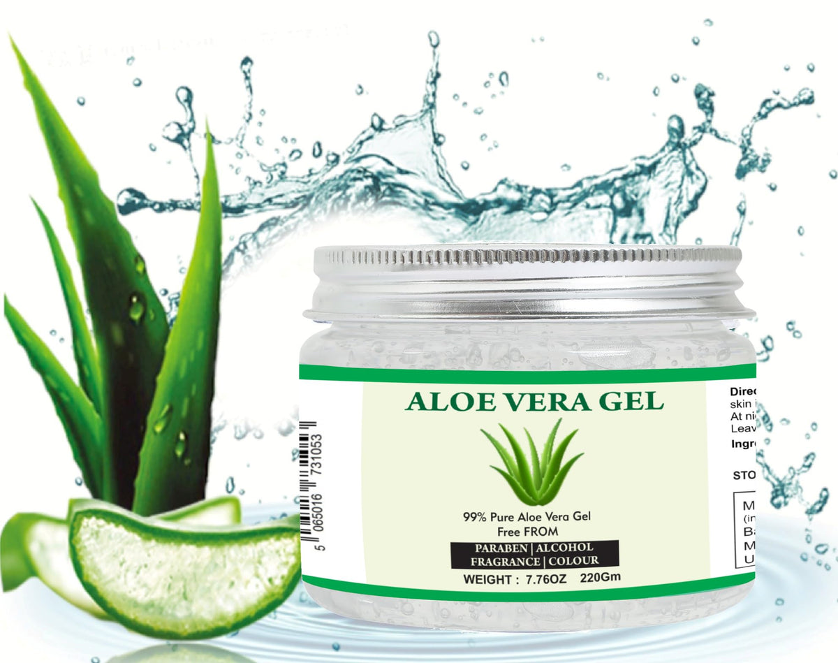 Raslok Aloe Vera Gel 220g back view with ingredient list