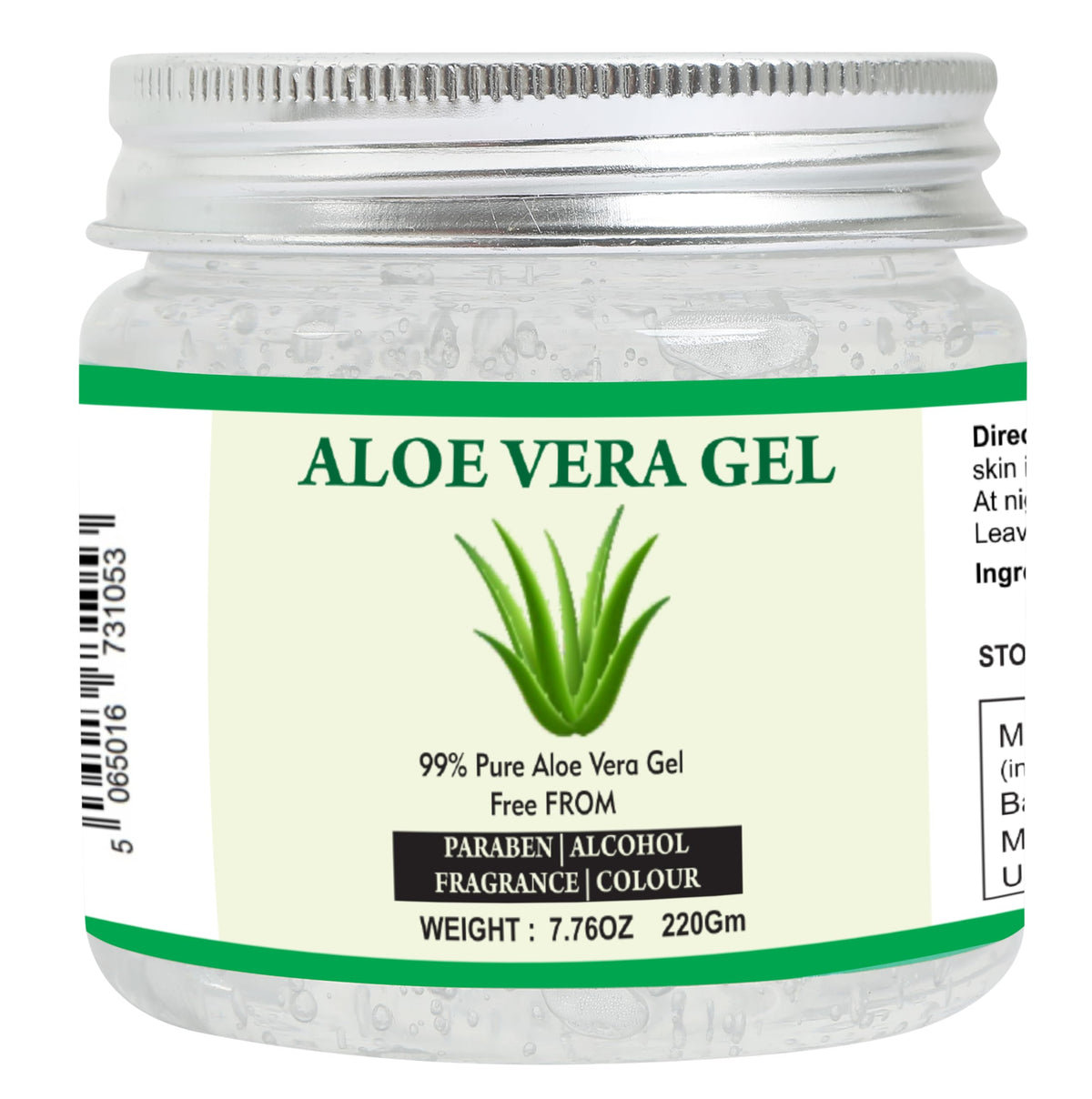 Raslok Aloe Vera Gel 220g front view with packaging