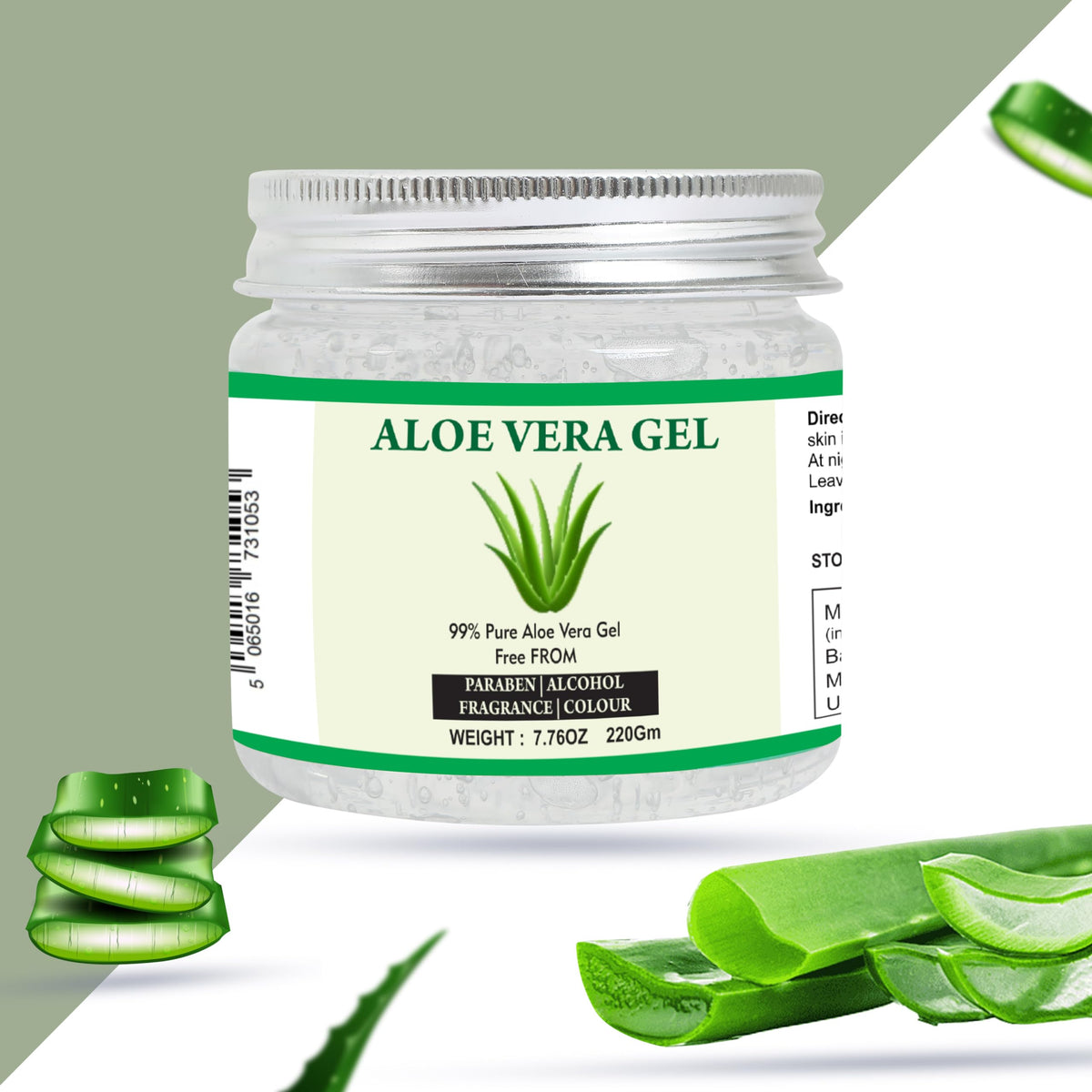 Raslok Aloe Vera Gel 220g in a lifestyle setting