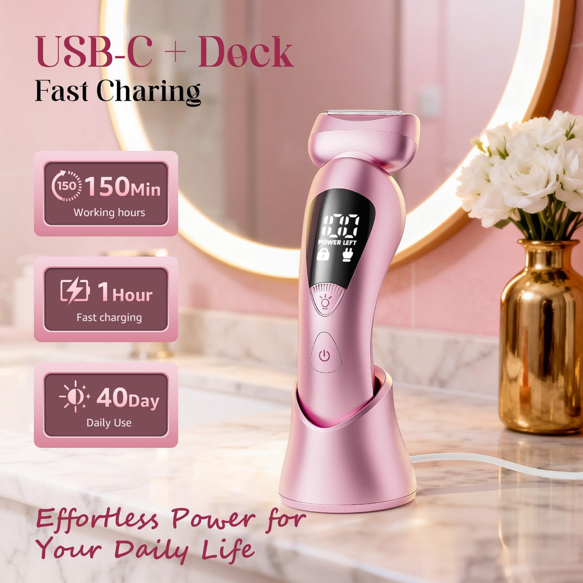 rategist Cordless Electric Razor close-up of hypoallergenic blades