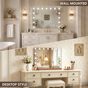 Ratsamee Hollywood Vanity Mirror displaying 3 colour light settings