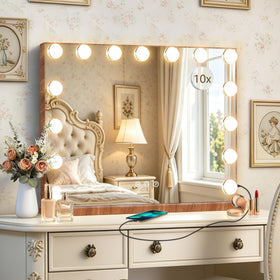 Ratsamee Hollywood Vanity Mirror front view with lights