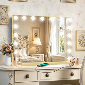 Ratsamee Hollywood Vanity Mirror front view with lights