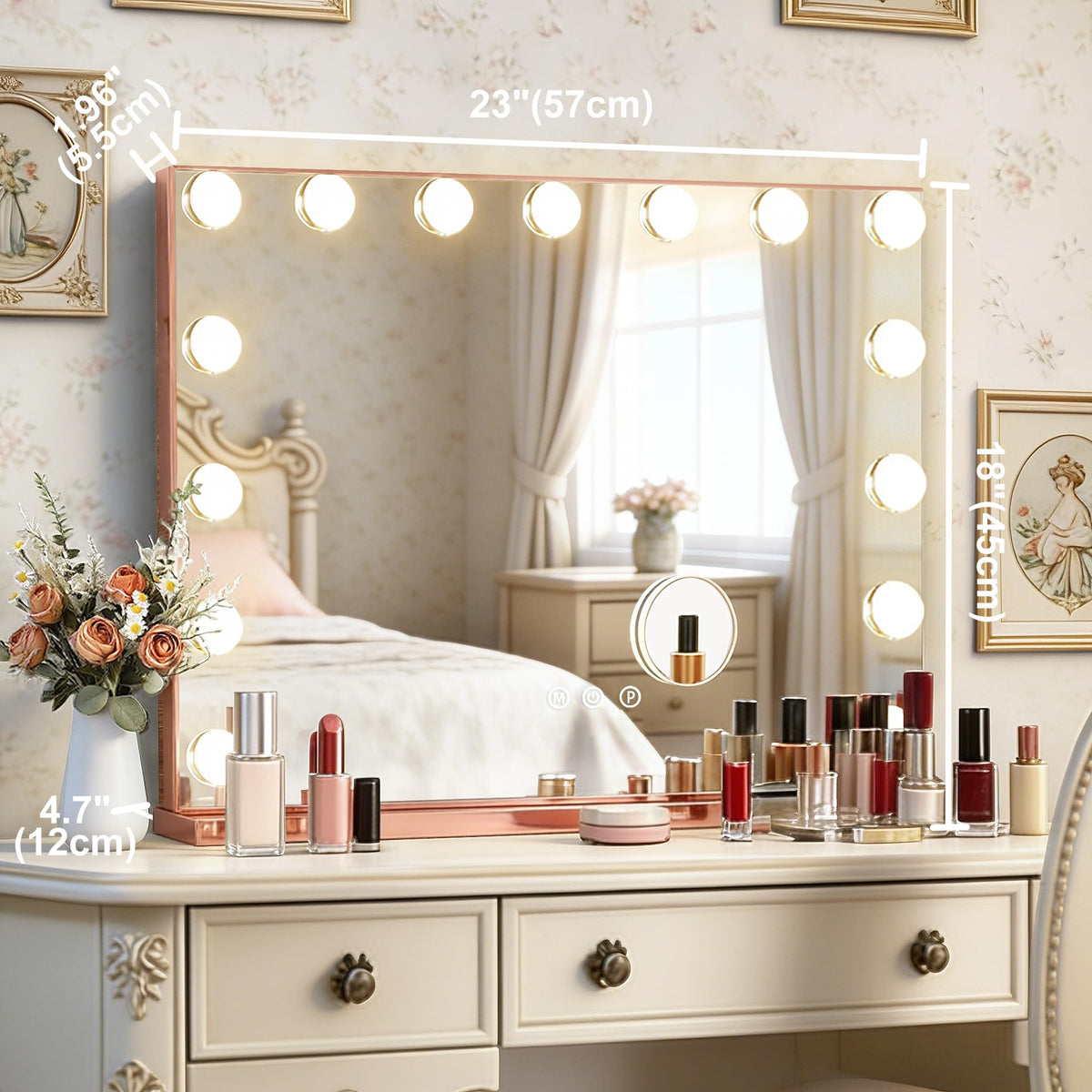 Ratsamee Hollywood Vanity Mirror with 10X magnifying mirror attached