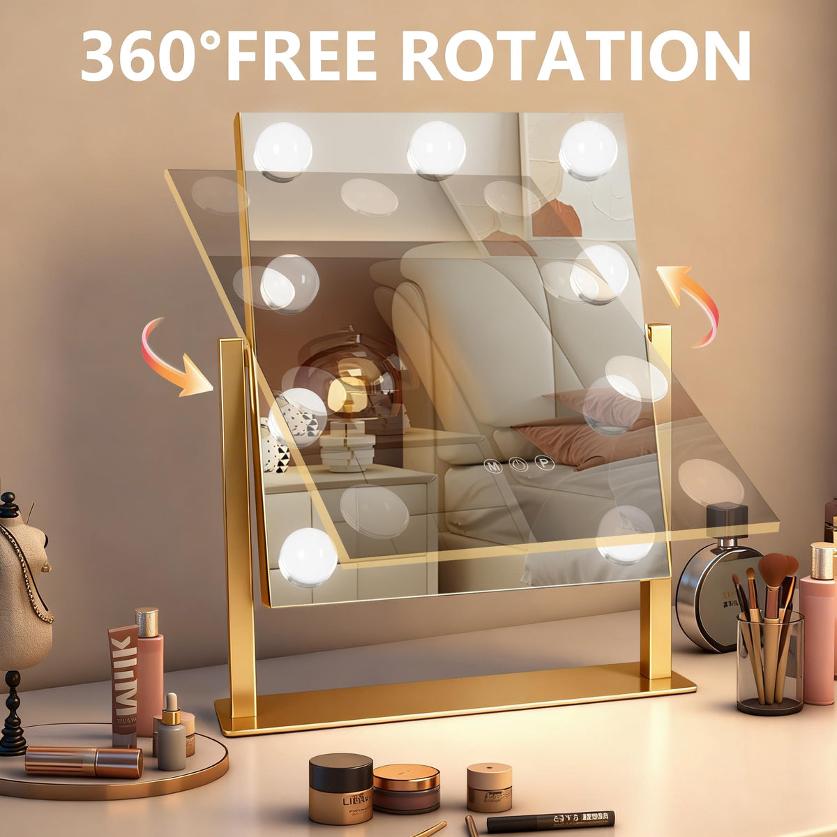 Ratsamee Portable Travel Makeup Mirror close-up of aluminum frame