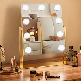 Ratsamee Portable Travel Makeup Mirror front view with lights