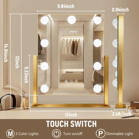 Ratsamee Portable Travel Makeup Mirror with adjustable lighting in use