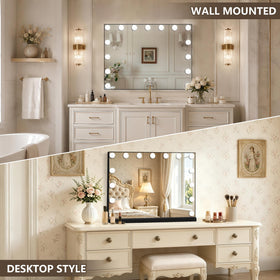 Ratsamee Vanity Mirror displaying three colour light settings