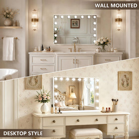 Ratsamee Vanity Mirror illuminated with warm light setting
