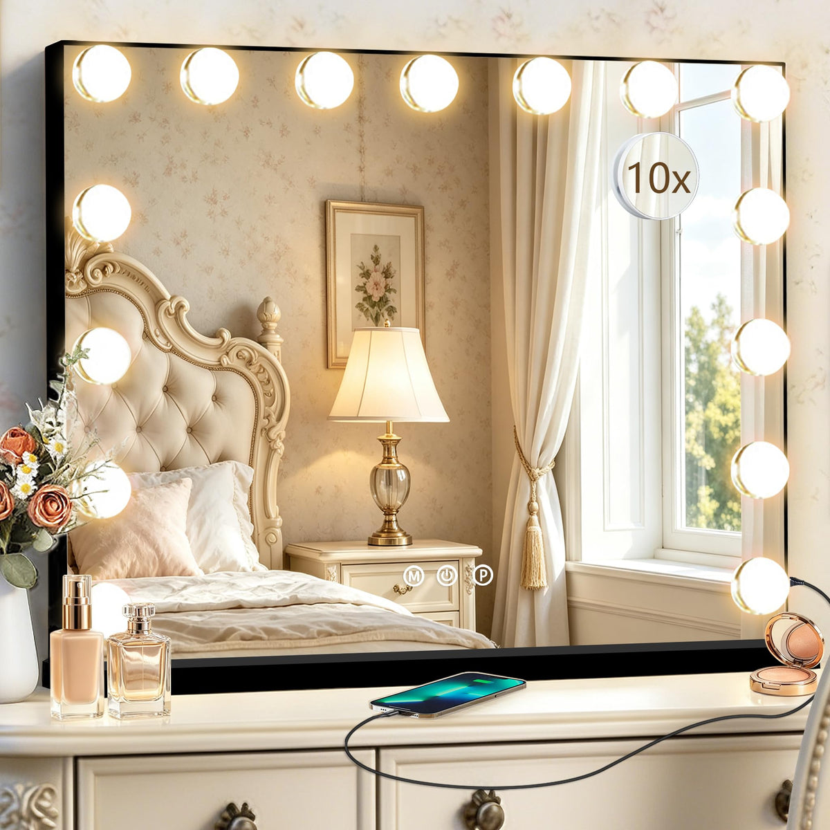Ratsamee Vanity Mirror packaging and accessories included