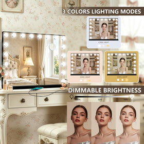 Ratsamee vanity mirror showing 10X magnifying mirror attachment