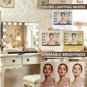 Ratsamee Vanity Mirror with 10X magnifying mirror attached