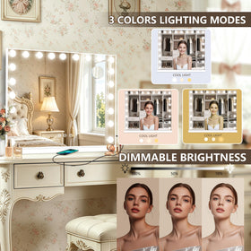 Ratsamee Vanity Mirror with 10X magnifying mirror attached