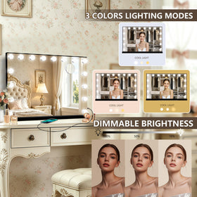 Ratsamee Vanity Mirror with 10X magnifying mirror attached