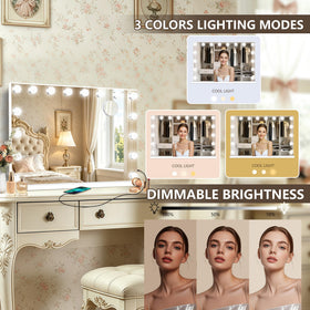 Ratsamee Vanity Mirror with 10X magnifying mirror attached