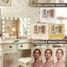 Ratsamee Vanity Mirror with 10X magnifying mirror attached